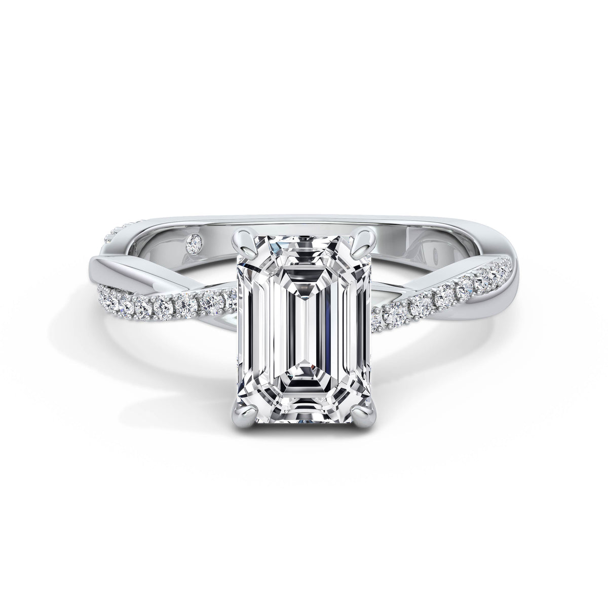 Vicky 18k White Gold Emerald Diamond Band