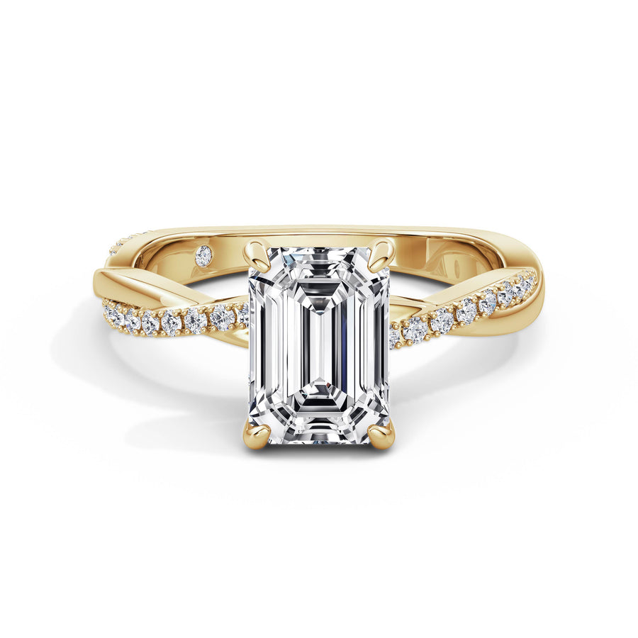Vicky 18k Yellow Gold Emerald Diamond Band