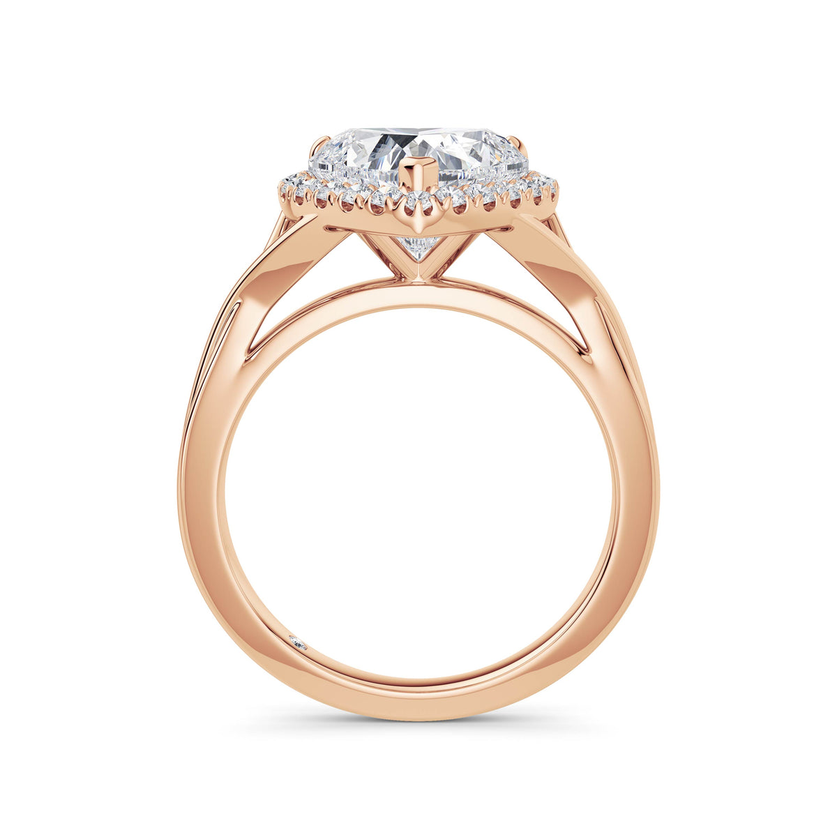 Vicky 18k Rose Gold Heart Halo