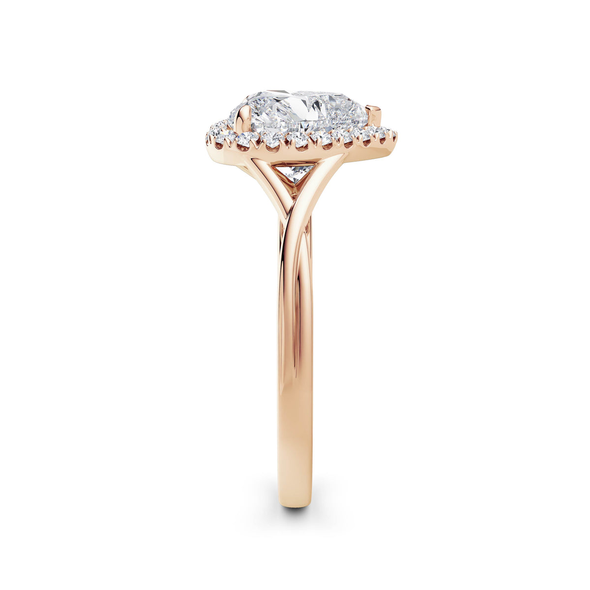 Vicky 18k Rose Gold Heart Halo