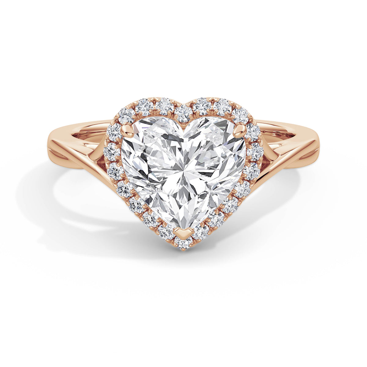 Vicky 18k Rose Gold Heart Halo