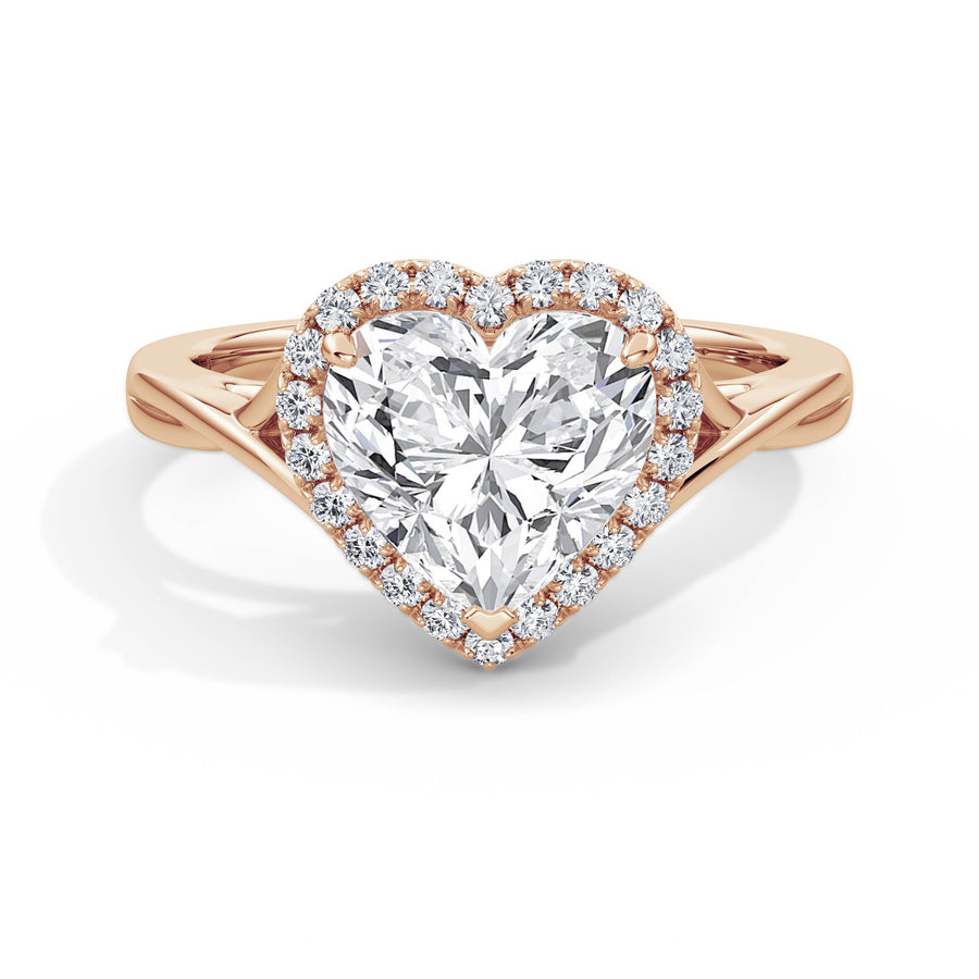 Vicky 18k Rose Gold Heart Halo