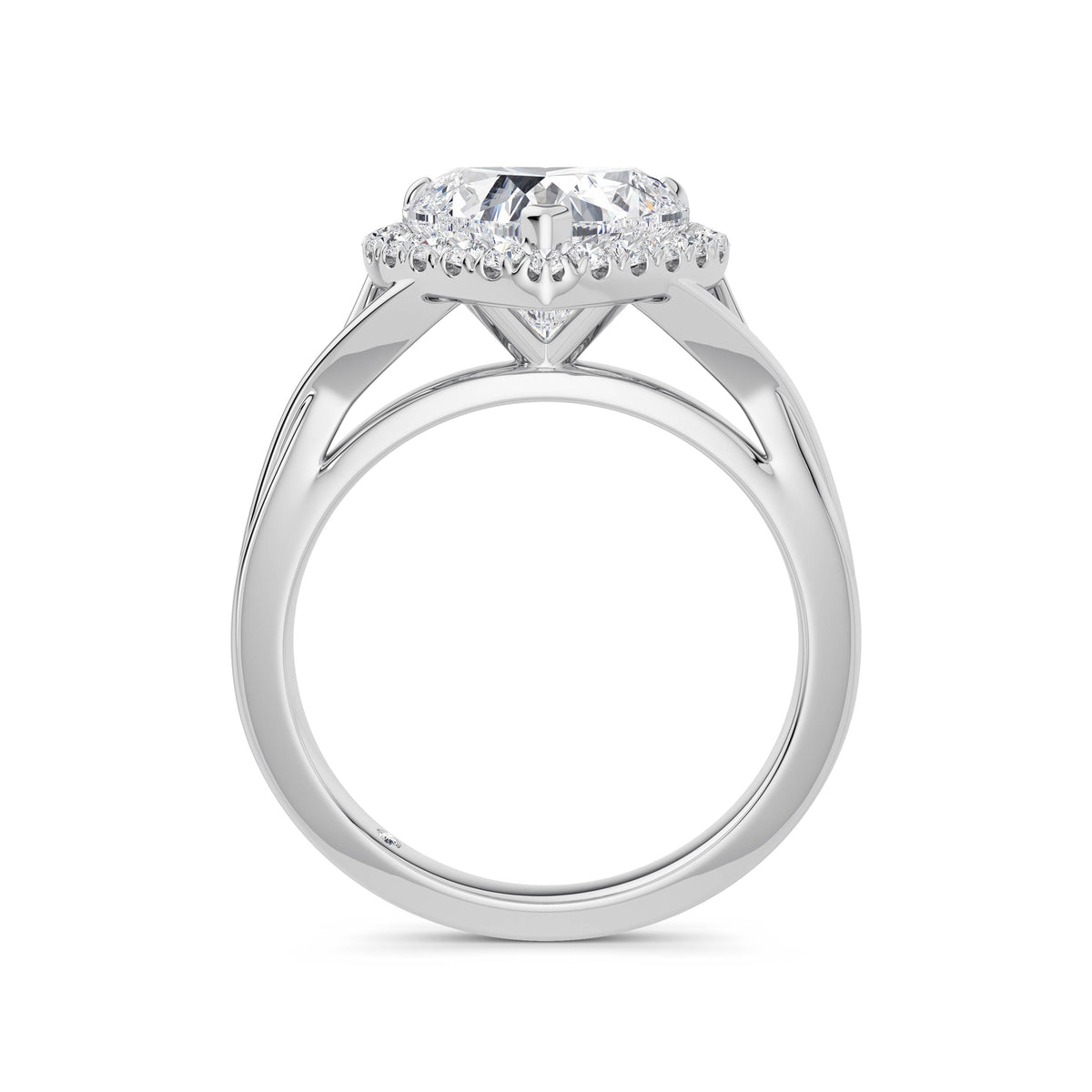 Vicky 18k White Gold Heart Halo