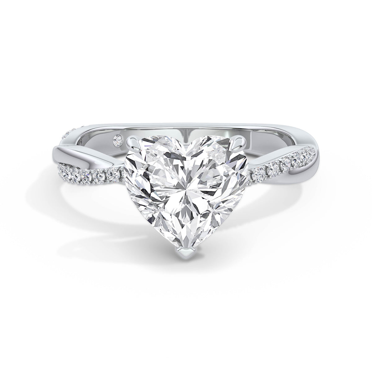 Vicky 18k White Gold Heart Diamond Band