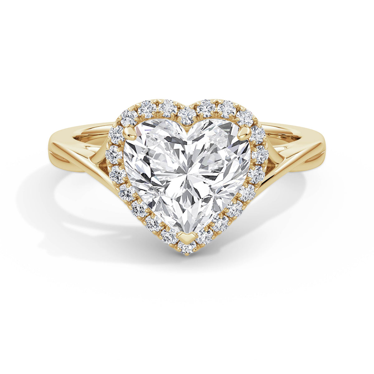 Vicky 18k Yellow Gold Heart Halo