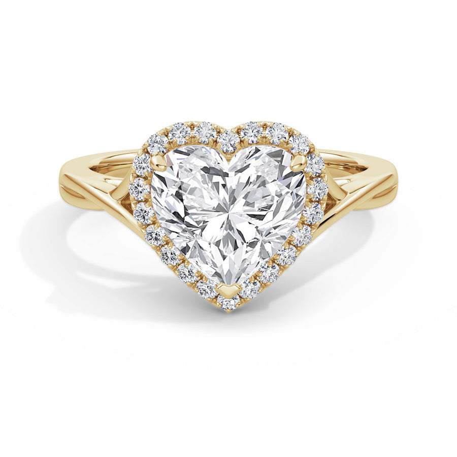 Vicky 18k Yellow Gold Heart Halo