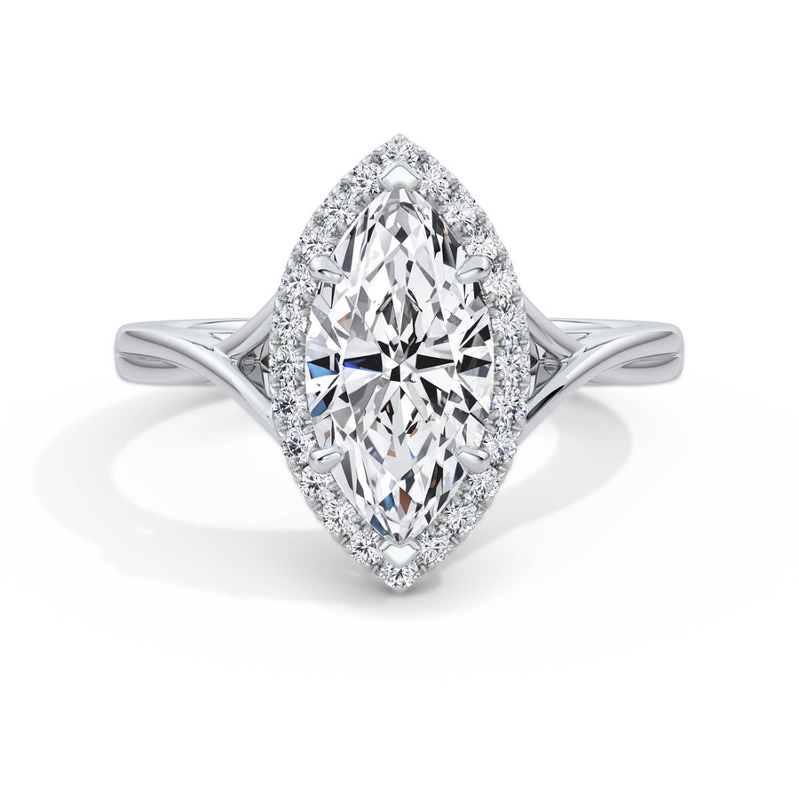 Vicky Platinum Marquise Halo