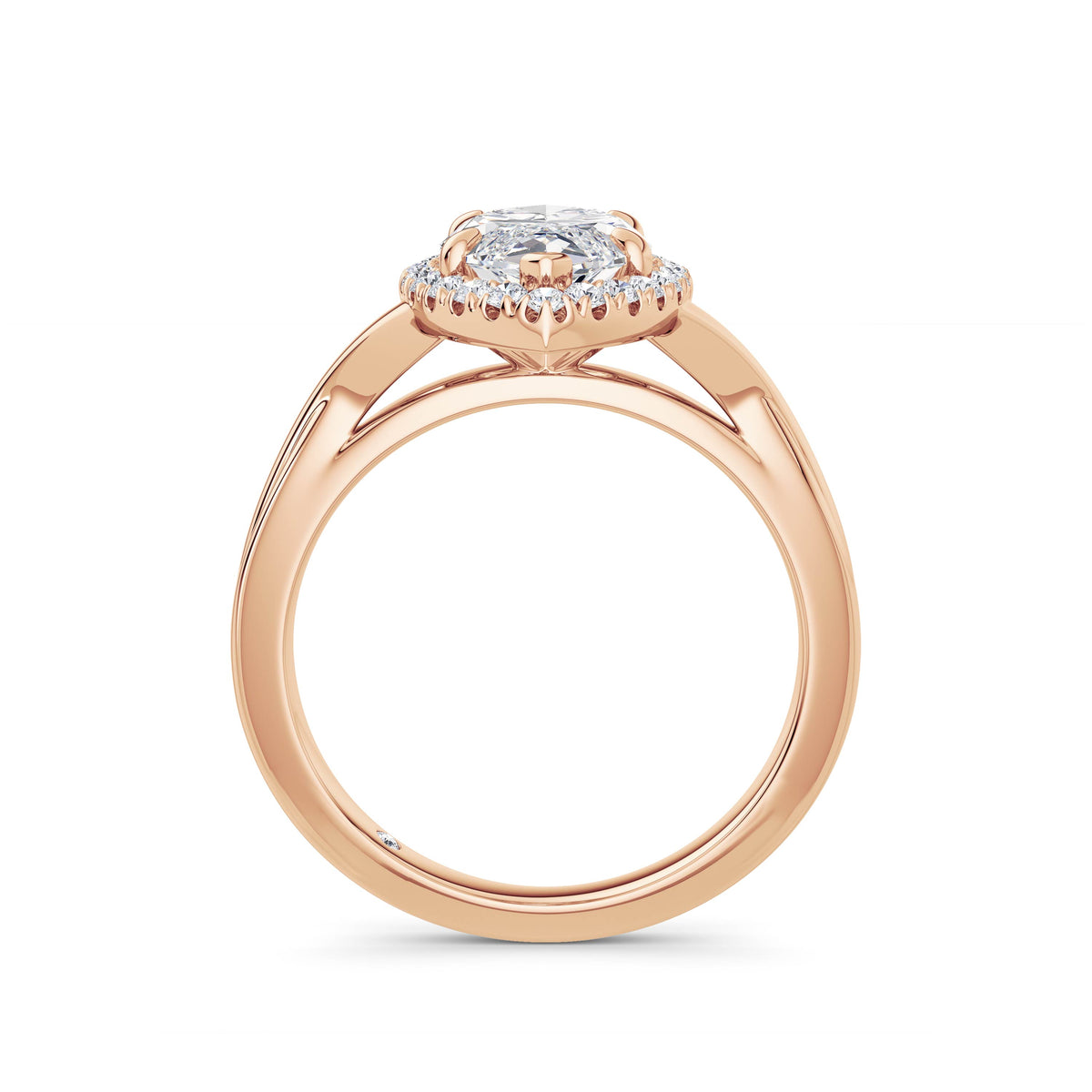 Vicky 18k Rose Gold Marquise Halo