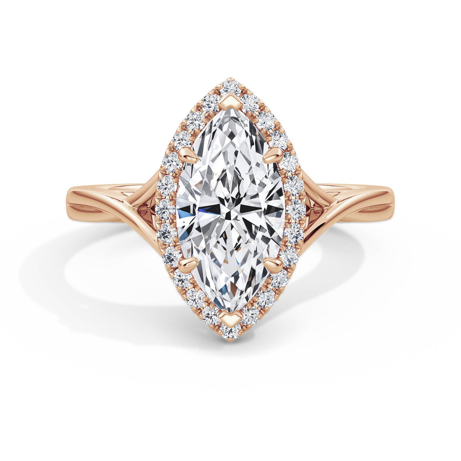 Vicky 18k Rose Gold Marquise Halo