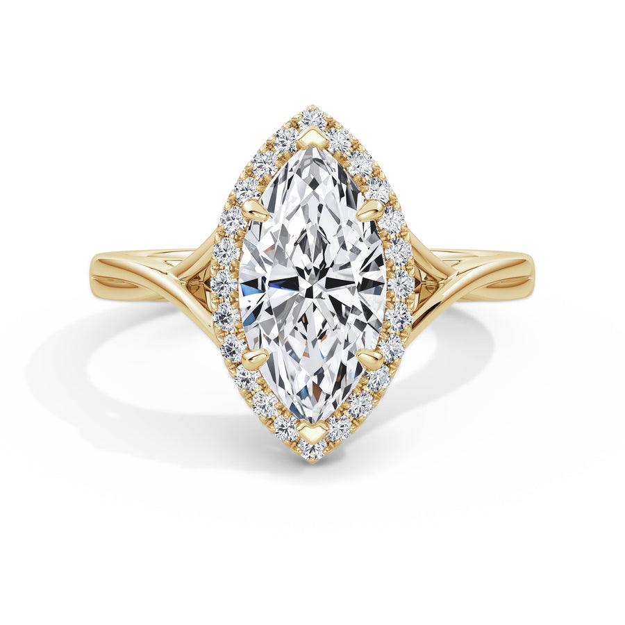 Vicky 18k Yellow Gold Marquise Halo