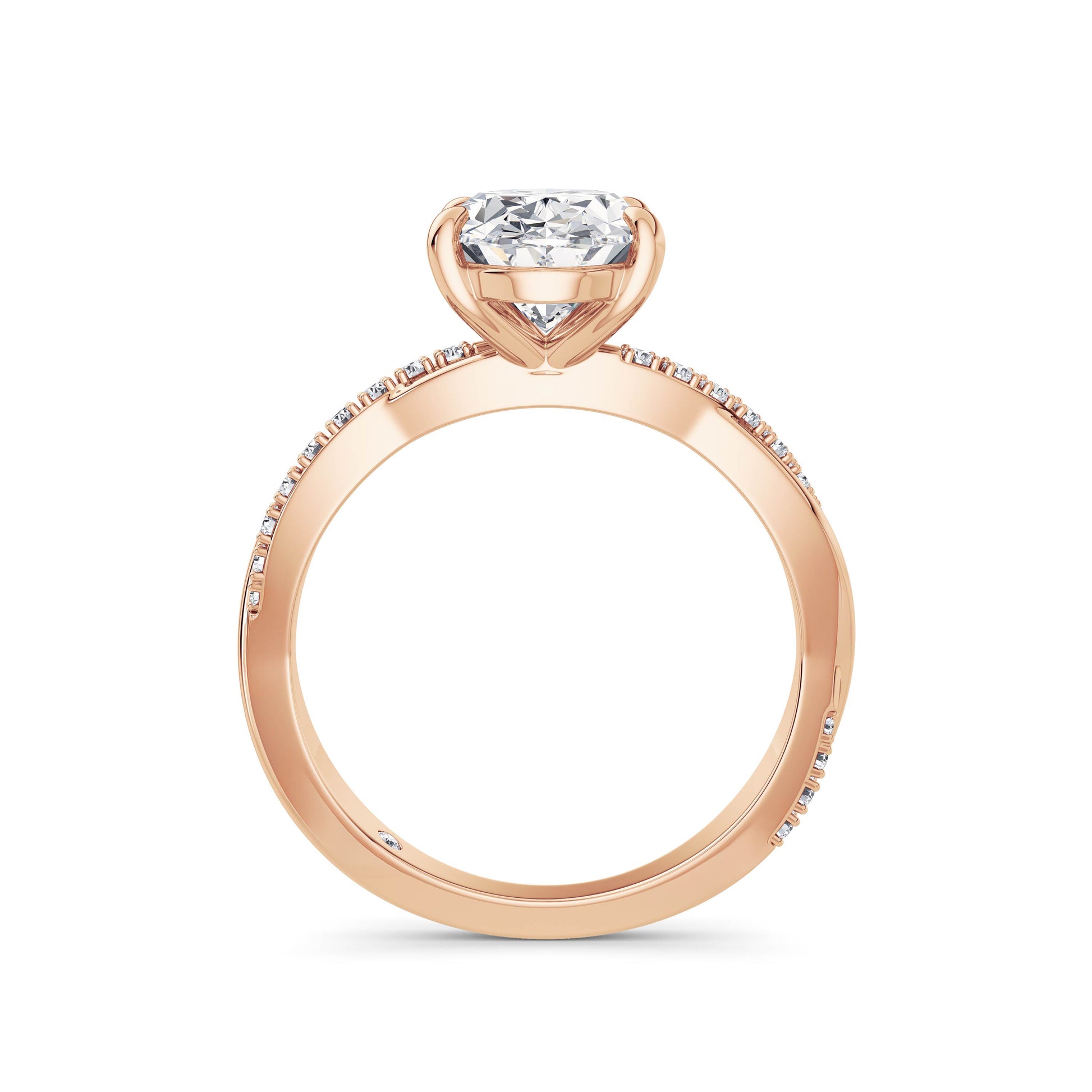 Vicky 18k Rose Gold Oval Diamond Band