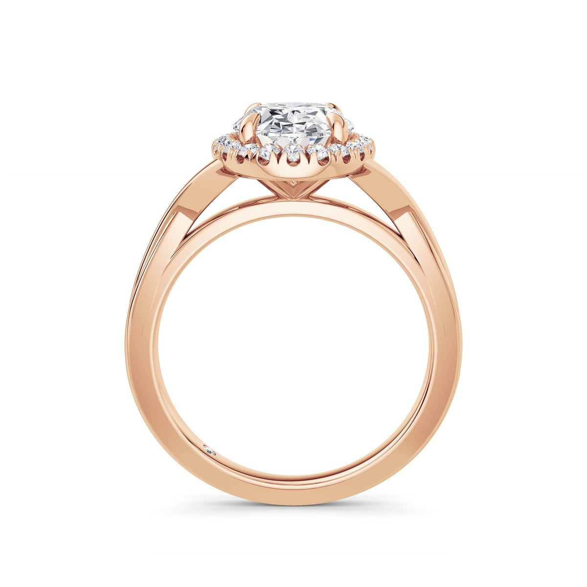 Vicky 18k Rose Gold Oval Halo