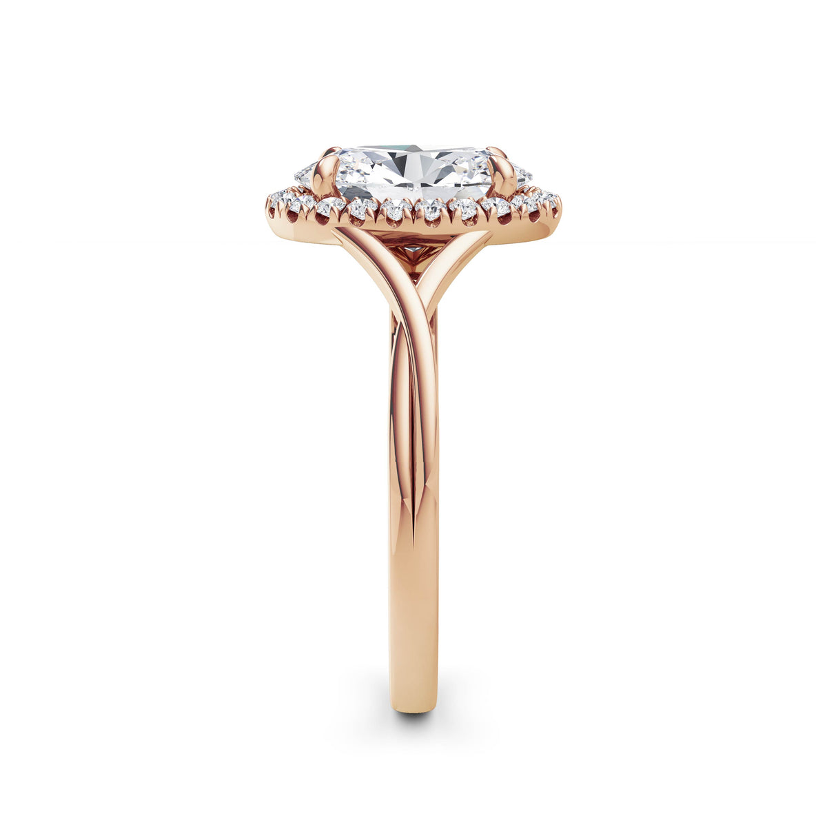 Vicky 18k Rose Gold Oval Halo