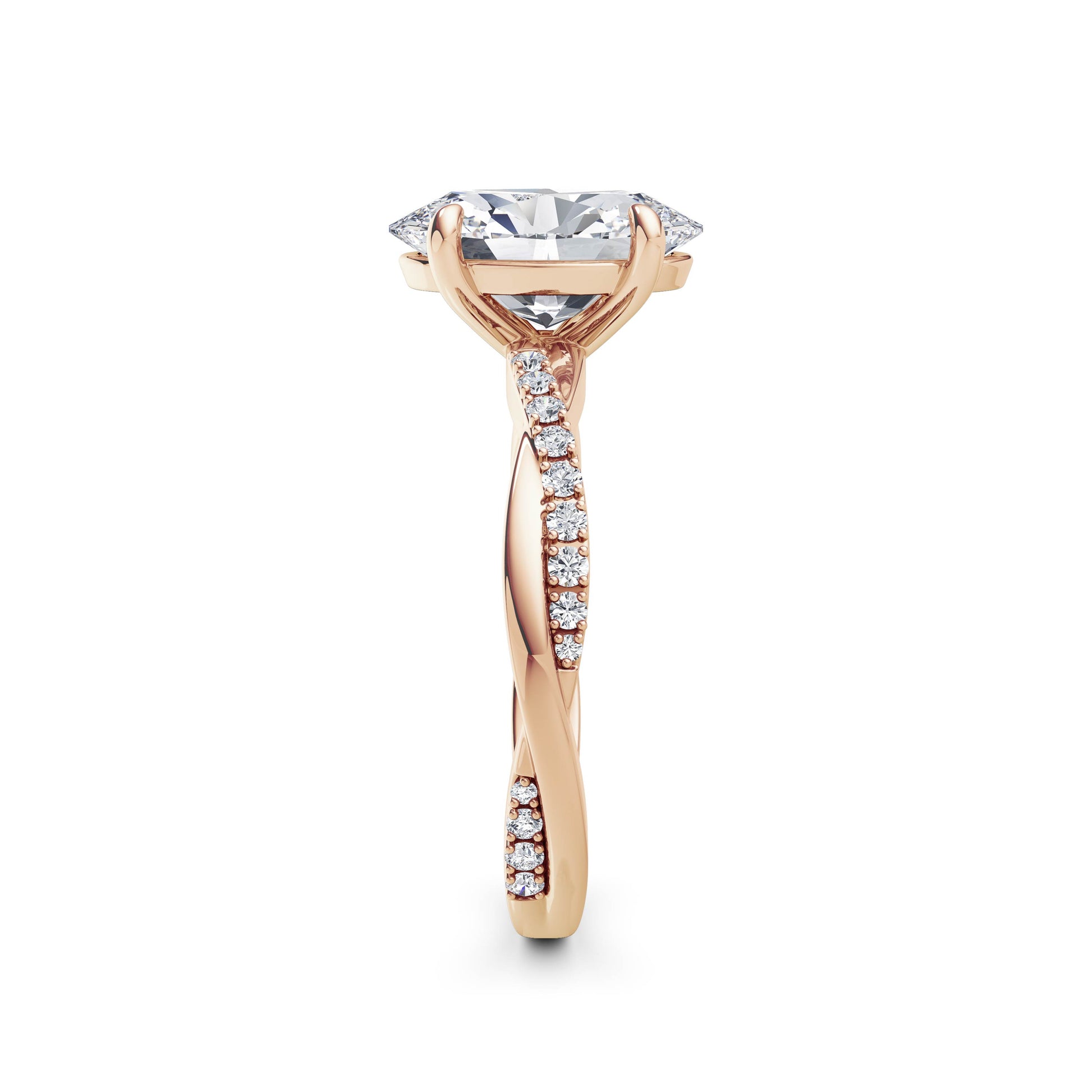 Vicky 18k Rose Gold Oval Diamond Band