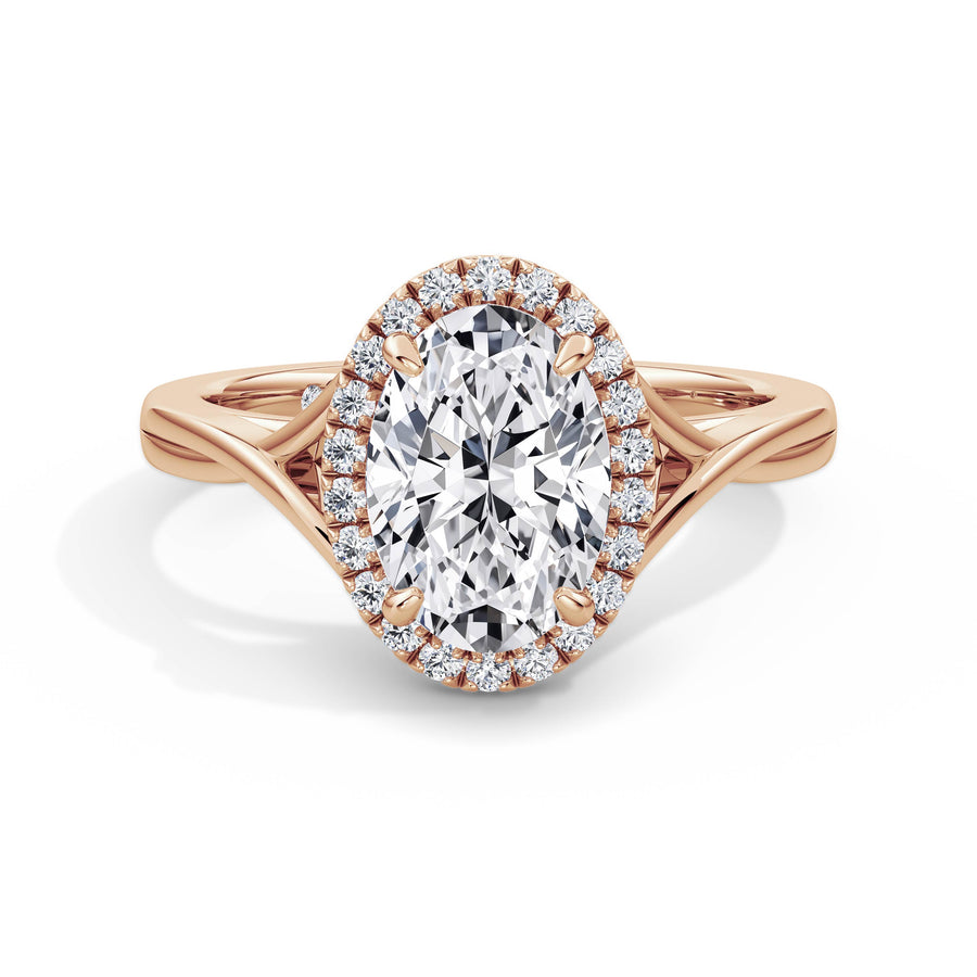 Vicky 18k Rose Gold Oval Halo