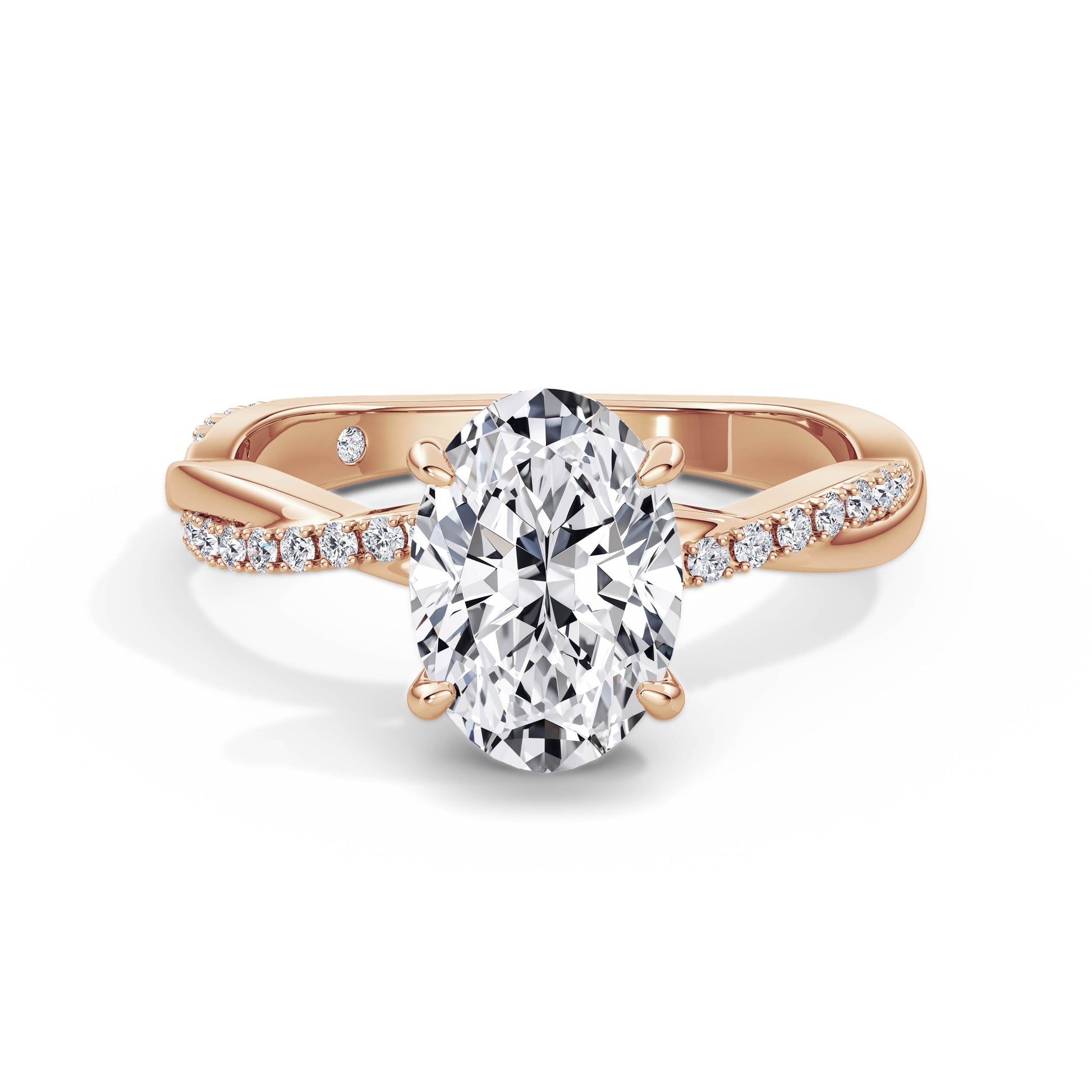 Vicky 18k Rose Gold Oval Diamond Band