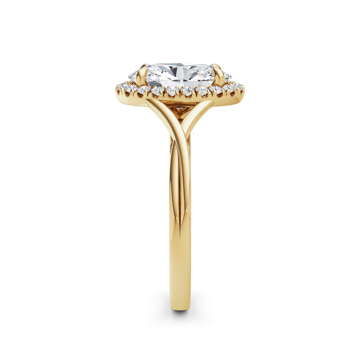 Vicky 18k Yellow Gold Oval Halo