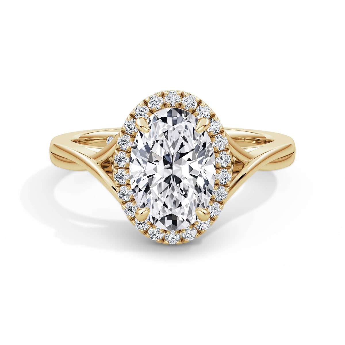 Vicky 18k Yellow Gold Oval Halo