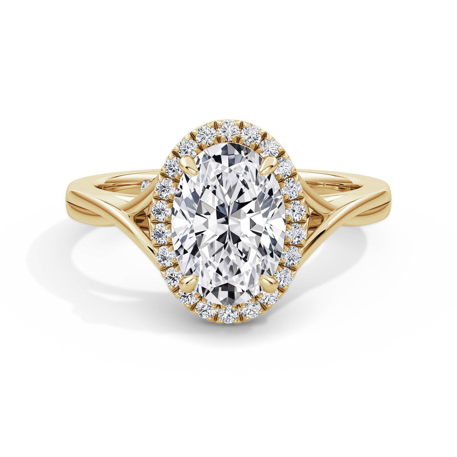 Vicky 18k Yellow Gold Oval Halo