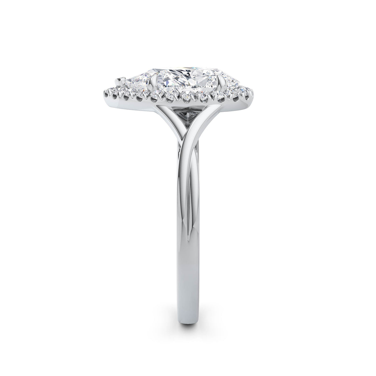 Vicky Platinum Pear Halo