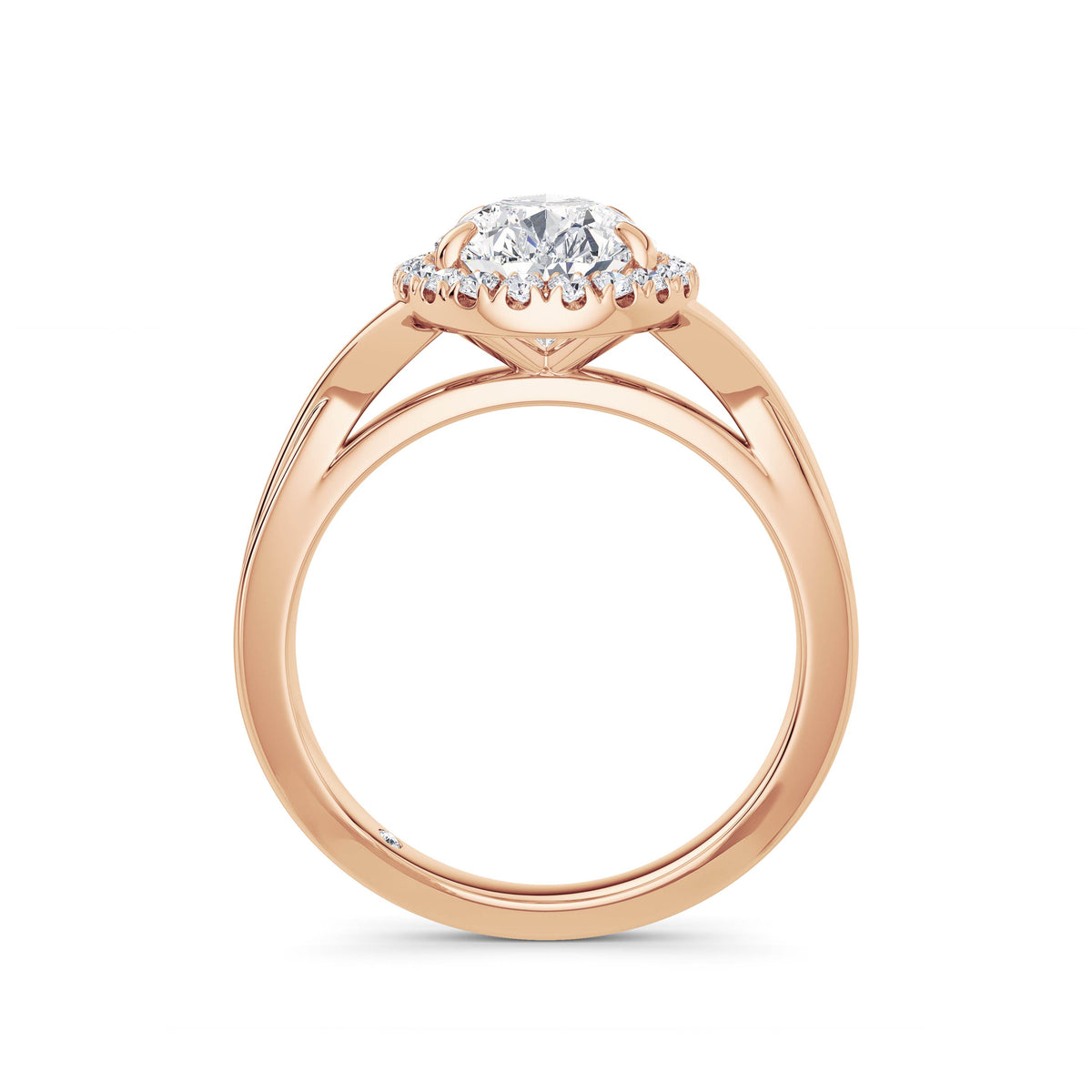 Vicky 18k Rose Gold Pear Halo