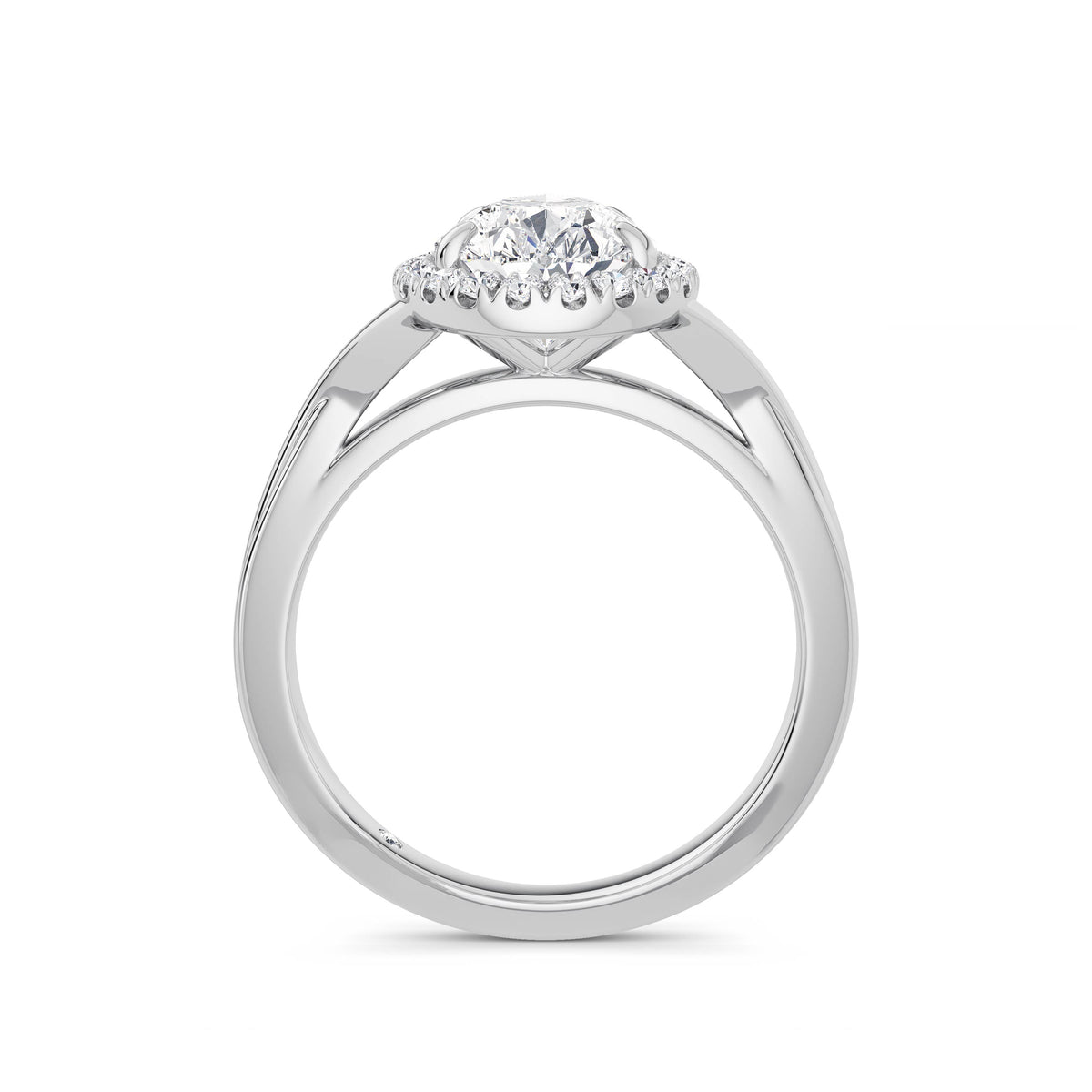 Vicky 18k White Gold Pear Halo
