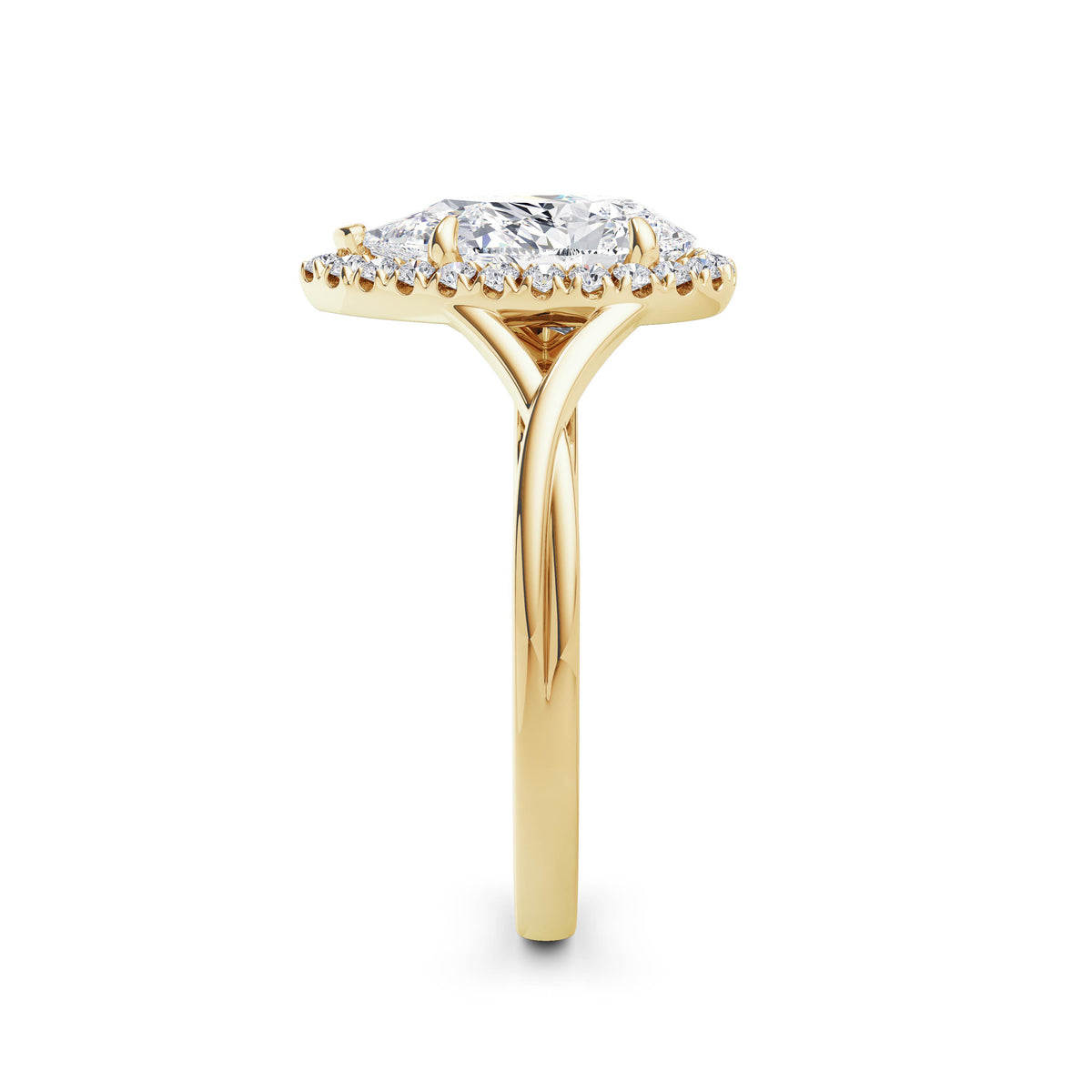 Vicky 18k Yellow Gold Pear Halo