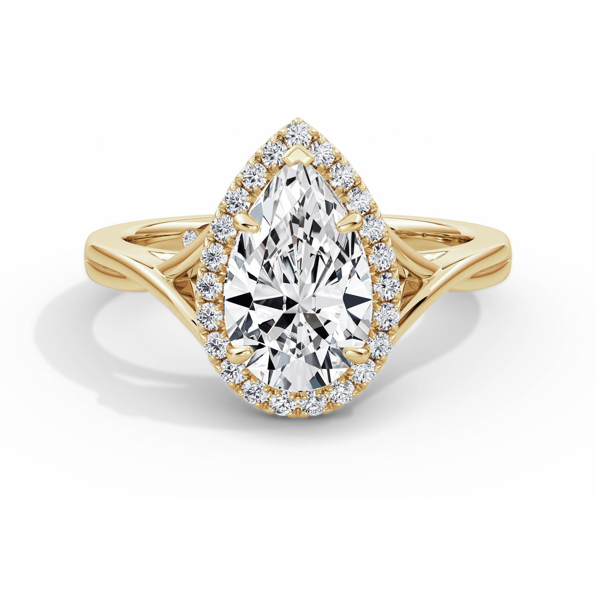 Vicky 18k Yellow Gold Pear Halo