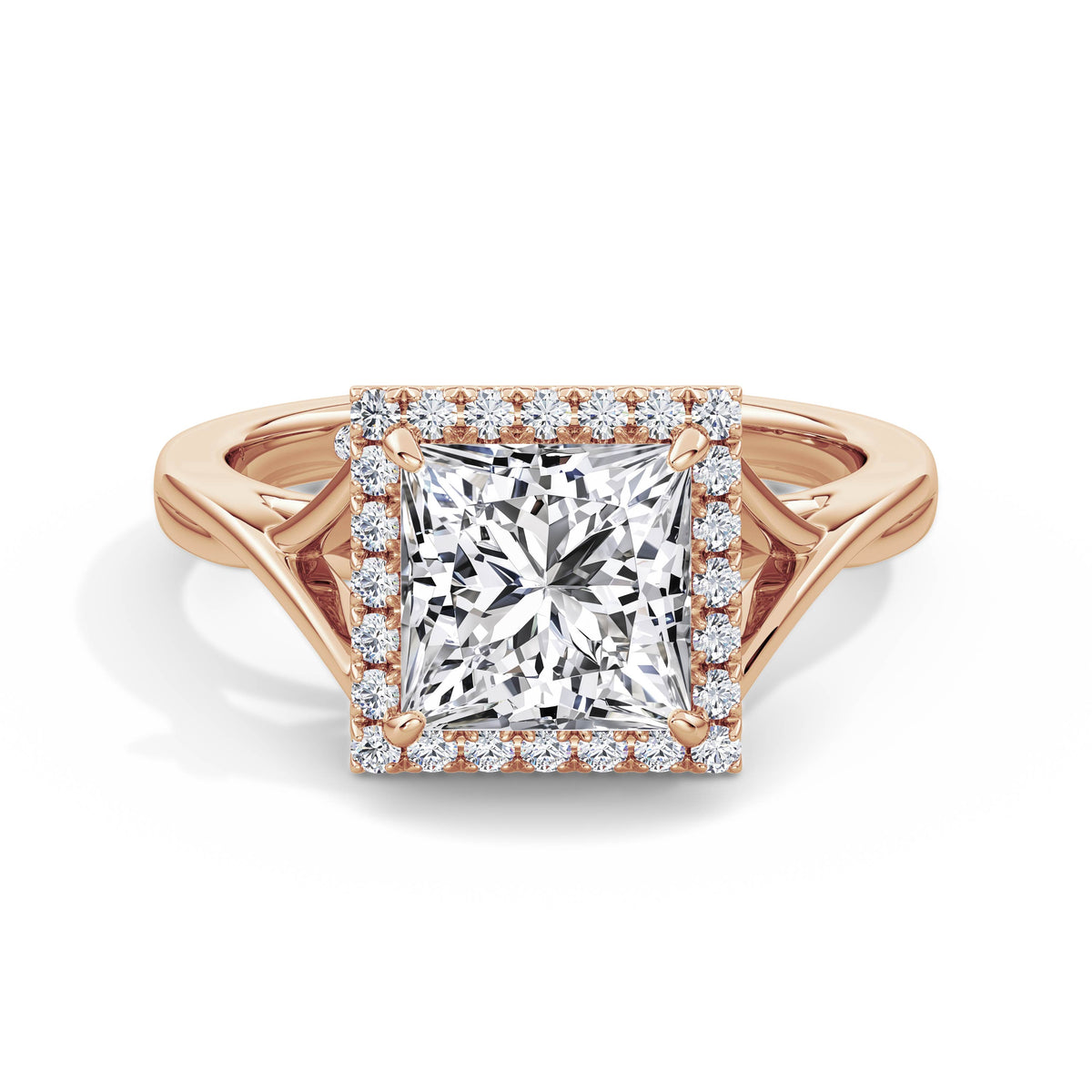 Vicky 18k Rose Gold Princess Halo