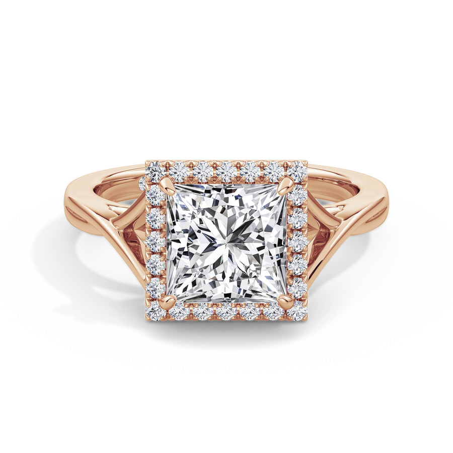 Vicky 18k Rose Gold Princess Halo