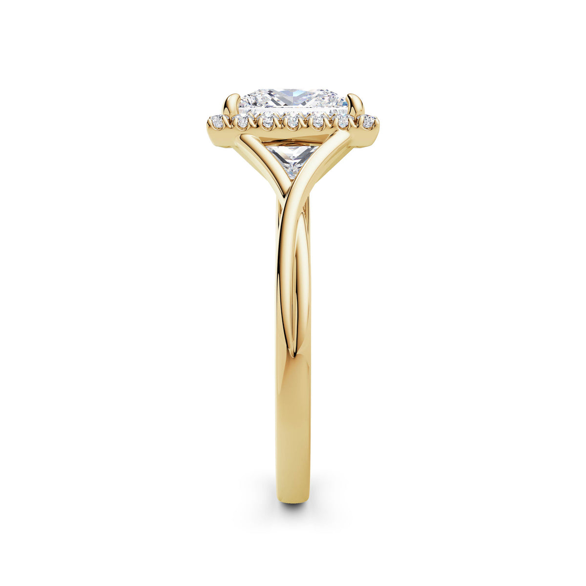 Vicky 18k Yellow Gold Princess Halo