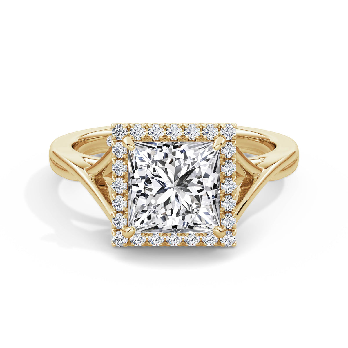 Vicky 18k Yellow Gold Princess Halo