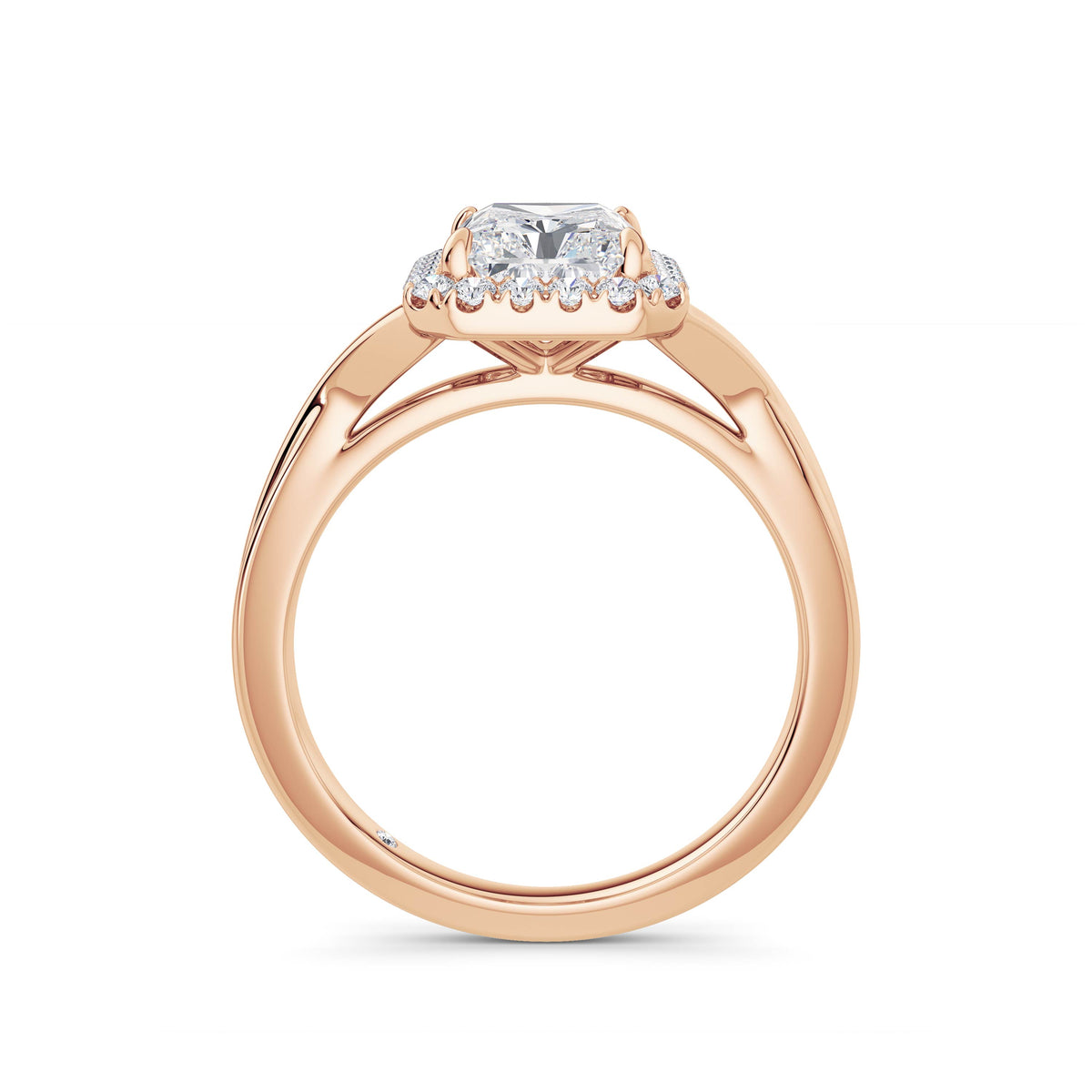 Vicky 18k Rose Gold Radiant Halo