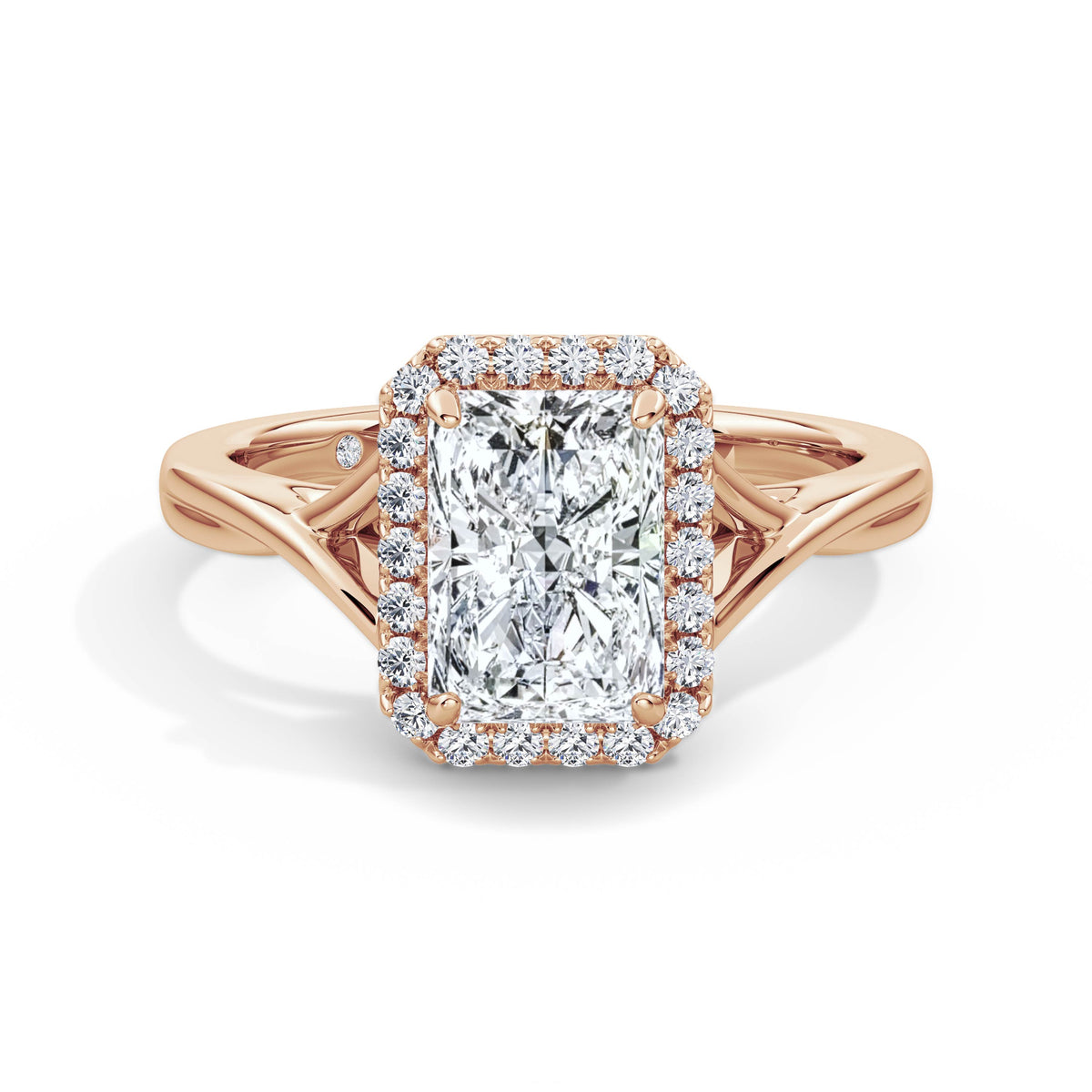 Vicky 18k Rose Gold Radiant Halo