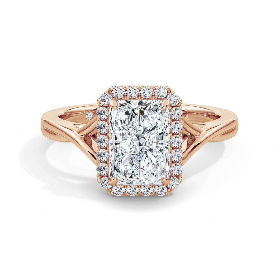 Vicky 18k Rose Gold Radiant Halo