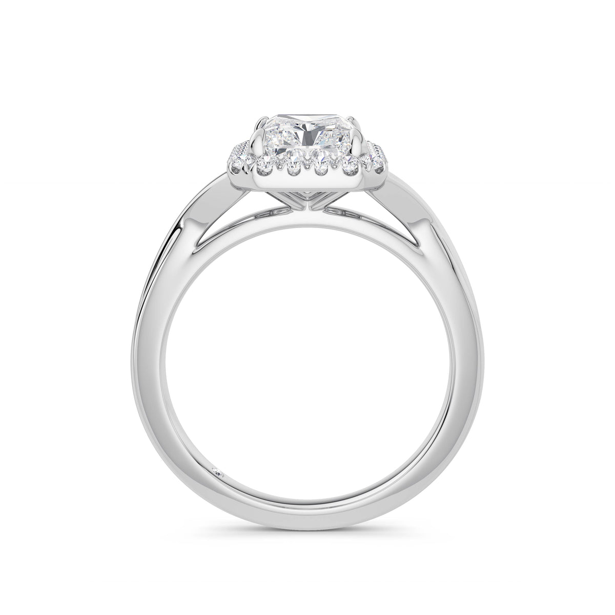 Vicky 18k White Gold Radiant Halo