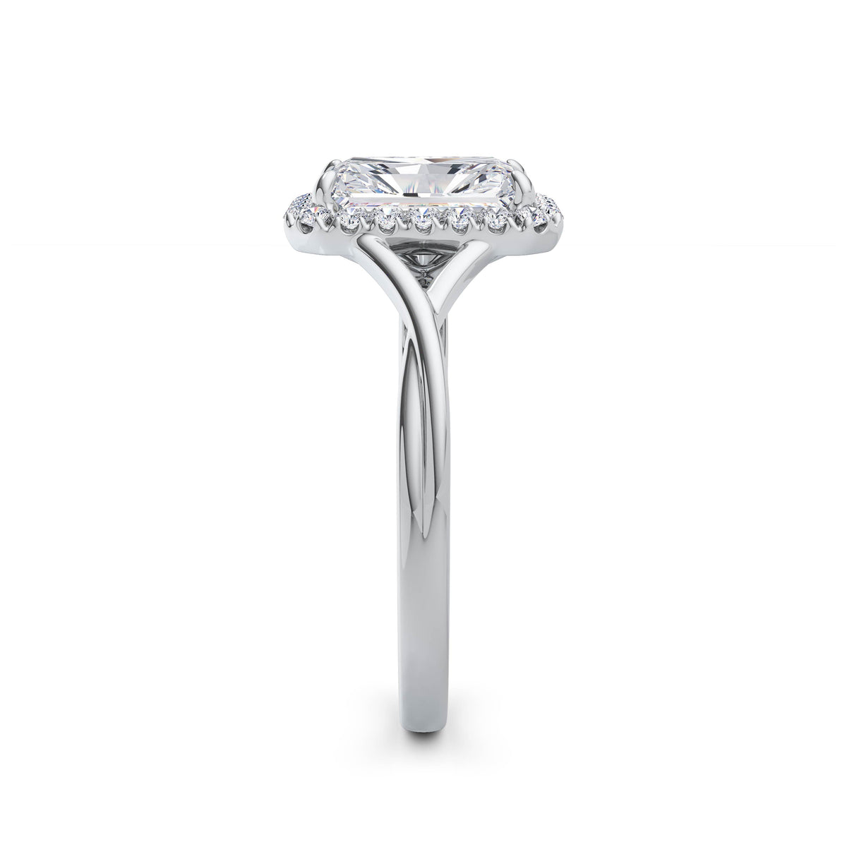 Vicky 18k White Gold Radiant Halo