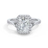 Vicky 18k White Gold Radiant Halo