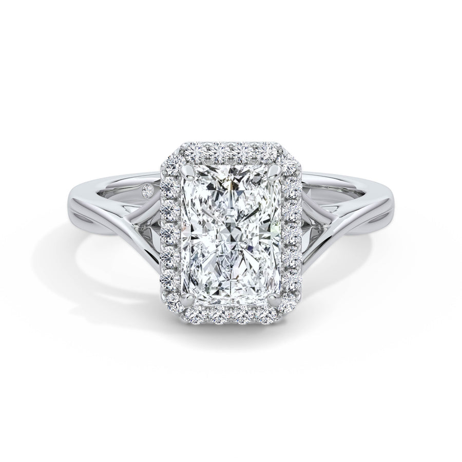 Vicky 18k White Gold Radiant Halo
