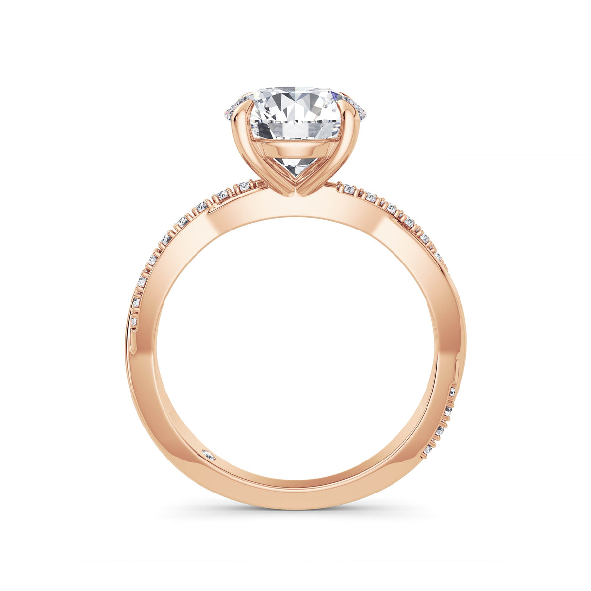 Vicky 18k Rose Gold Round Diamond Band