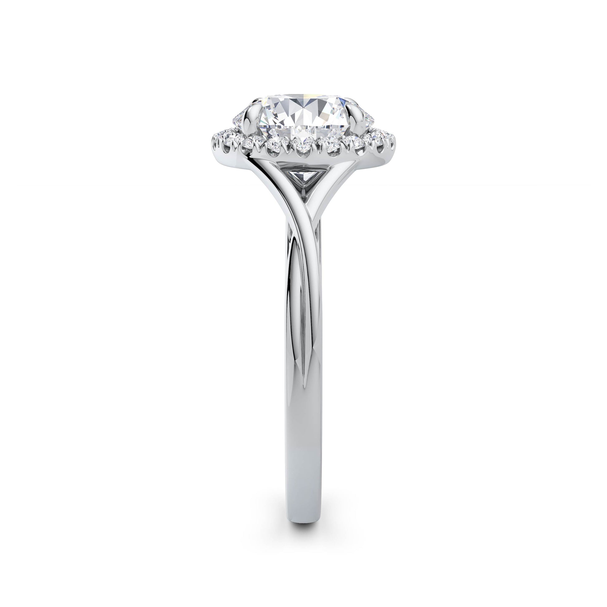 Vicky 18k White Gold Round Halo
