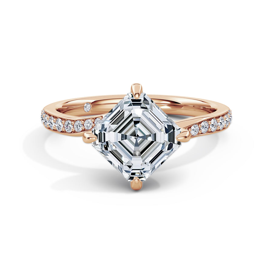 Wendy 18k Rose Gold Asscher Diamond Band