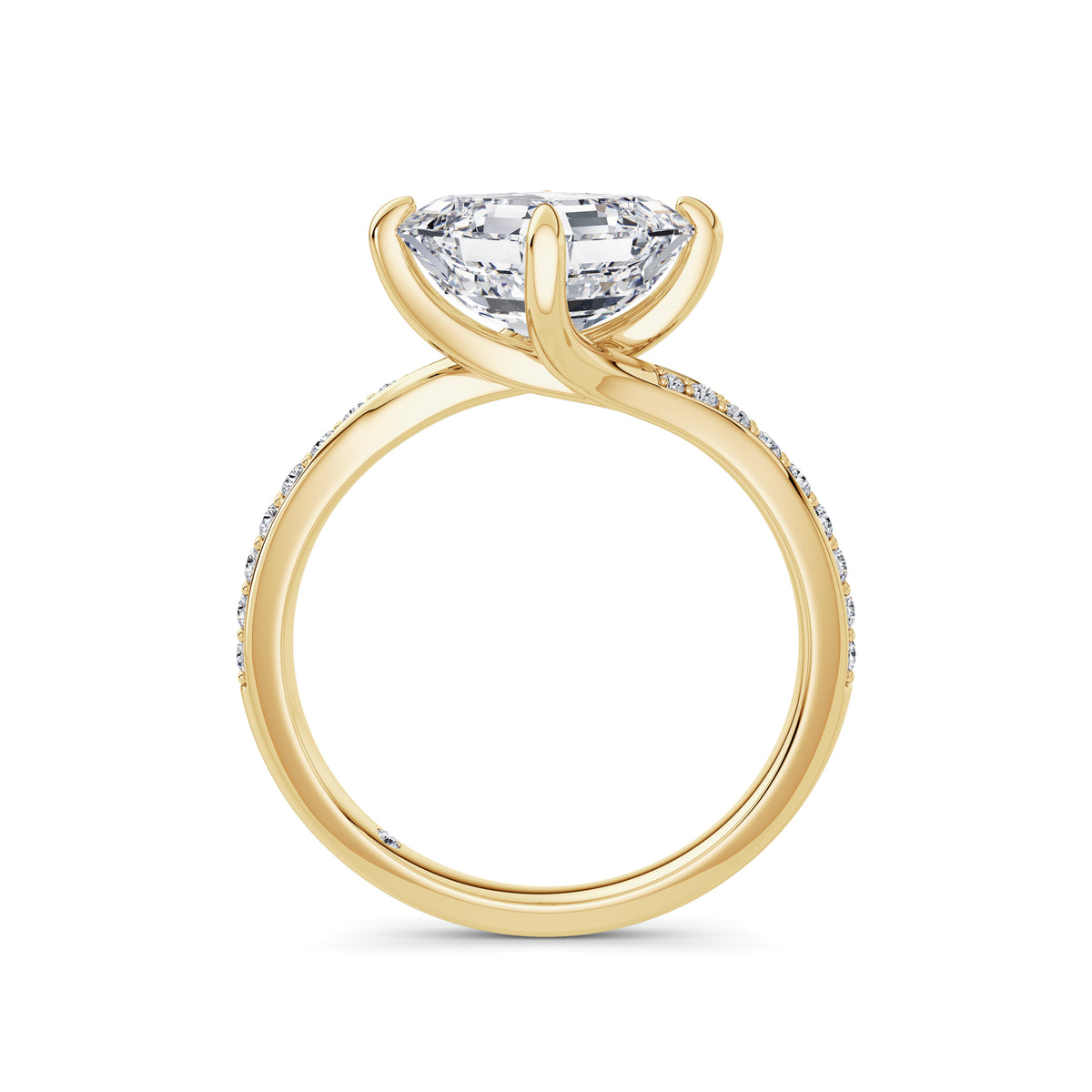 Wendy 18k Yellow Gold Asscher Diamond Band