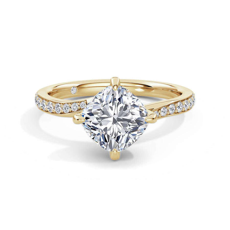 Wendy 18k Yellow Gold Cushion Diamond Band