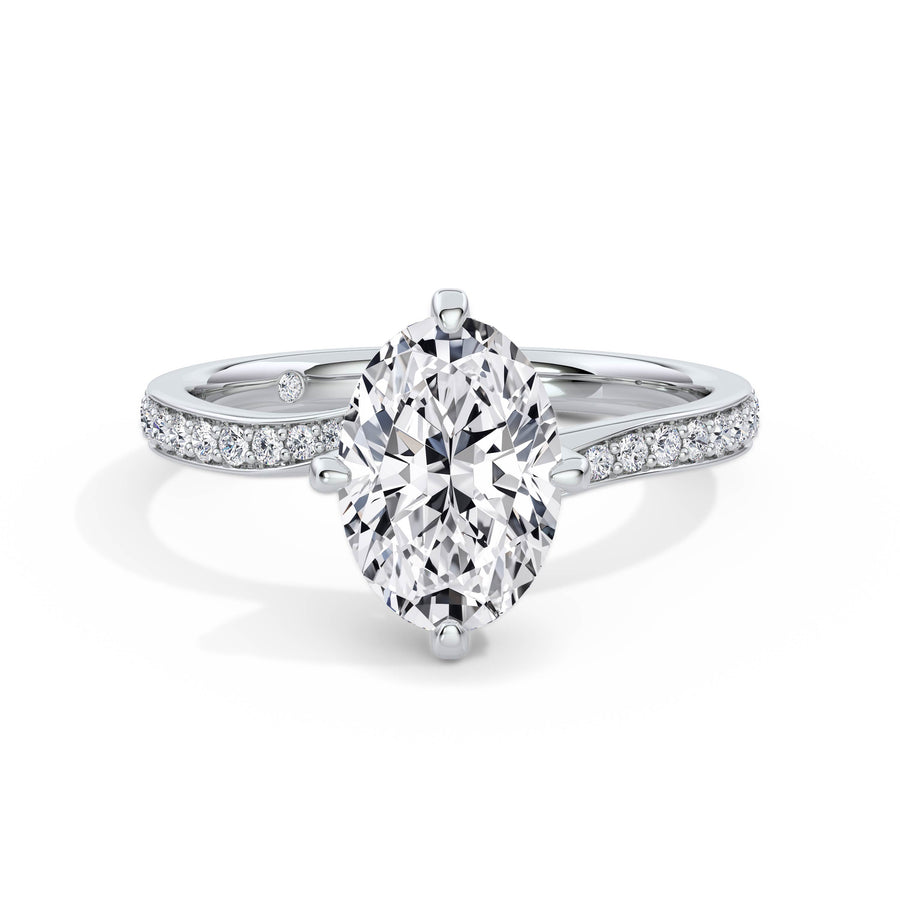 Wendy 18k White Gold Oval Diamond Band