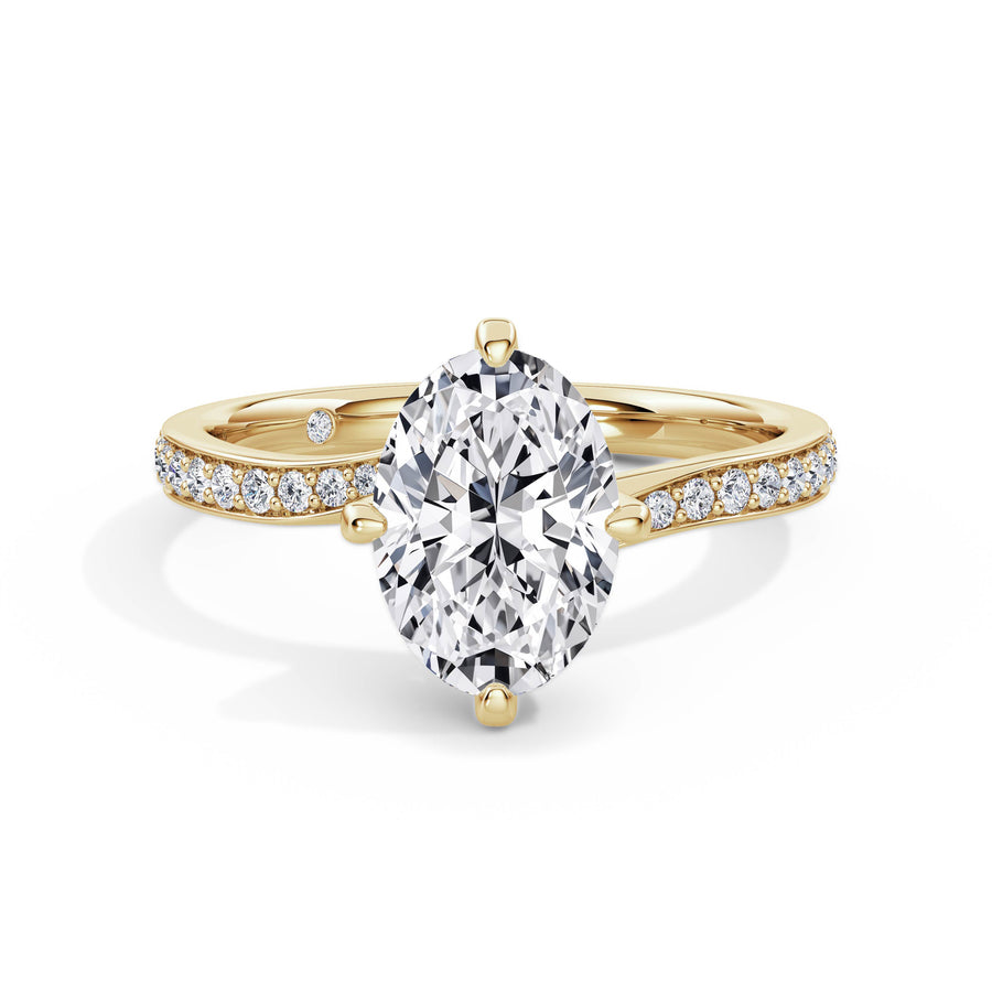 Wendy 18k Yellow Gold Oval Diamond Band