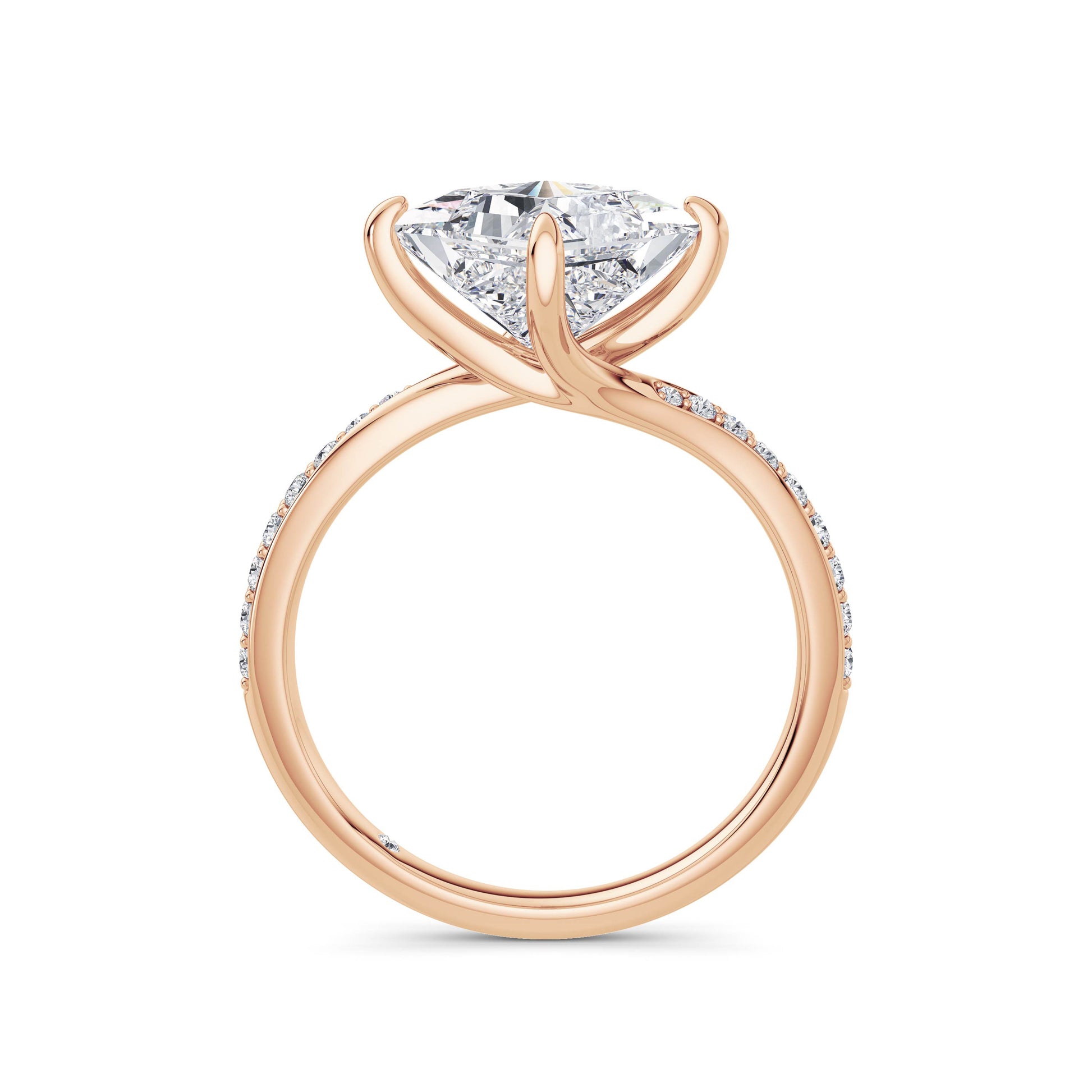 Wendy 18k Rose Gold Princess Diamond Band