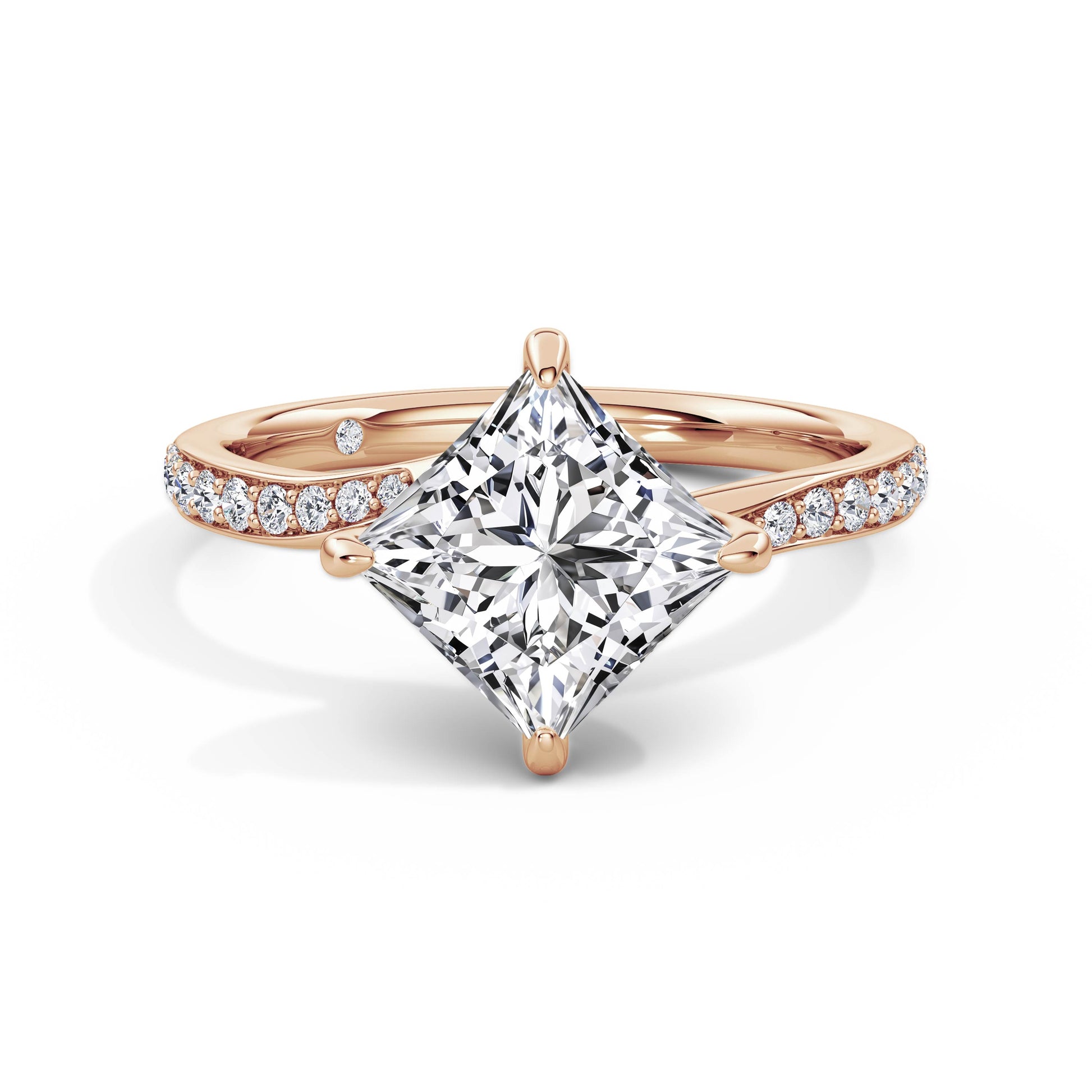 Wendy 18k Rose Gold Princess Diamond Band