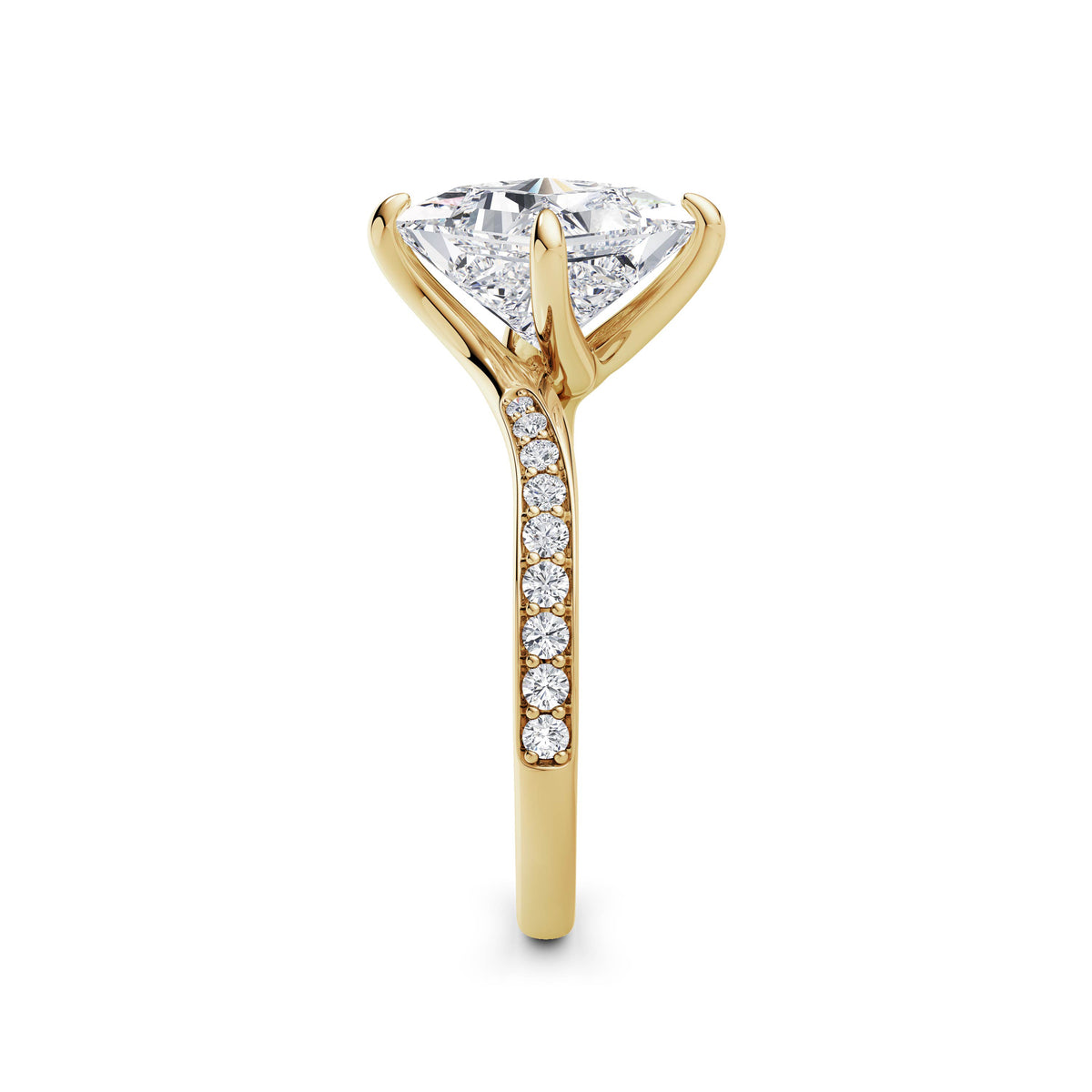 Wendy 18k Yellow Gold Princess Diamond Band