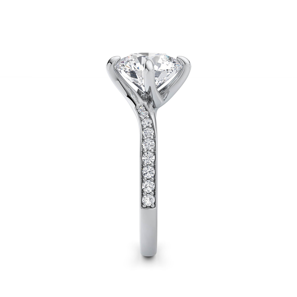 Wendy Platinum Round Diamond Band